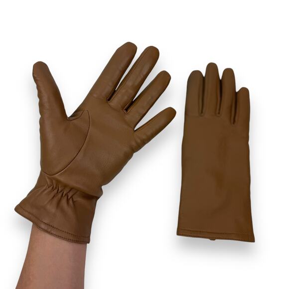 Vintage tan lamb leather gloves with thinsulate insulation lining - Picture 4 of 10